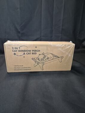 New Sealled Cat Window Perch Seat 2 In 1 Window Cat Bed Shelves Furniture Bed